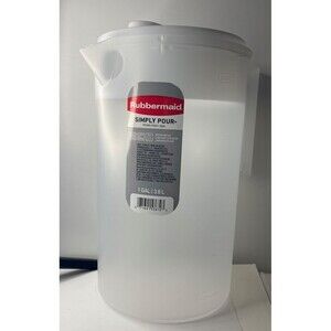 Rubbermaid Simply Pour 1 Gallon Container Clear with White Lid 11.25" Tall